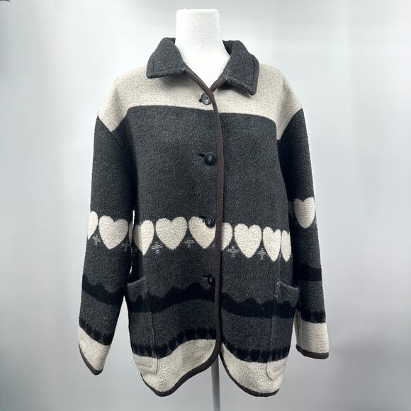 Vintage Y2K The Limited Wool Blend Coat Alpine Scandi Maritime Theme Size M - Picture 2 of 16